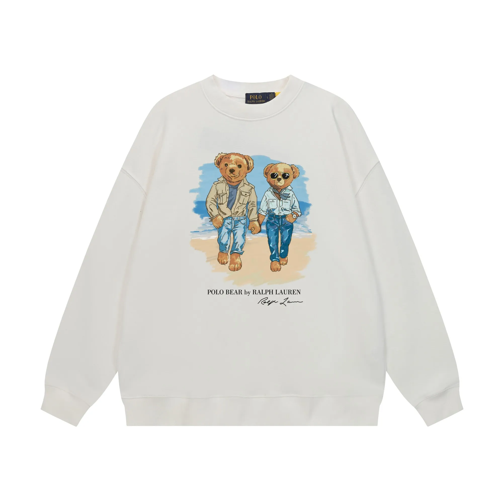 P200 Long-term stock] RalphLauren/Ralph Lauren 2025 autumn and winter new bear letter print 420g heavy large terry sweatshirt Ralph Lauren's age-reducing item, the coat fabric is made of 85% cotton ➕15% polyester, which not only retains the softness, comfort and breathability of cotton, but also adds the wear resistance and wrinkle resistance of polyester fiber, making the clothes more durable and easy to care for. Even in slightly cooler weather, you won't feel stuffy when wearing it. This kind of fabric has a natural crisp feel and is not easy to pill or deform. The bear on the chest is printed with English letters. It is full of color, full of three-dimensionality, and lifelike, adding a bit of liveliness and interest to the whole sweatshirt. There is no pressure to dress, regardless of age or gender. Complete accessories! Color: black, white, navy blue, light floral gray Size: M-L-XL-XXL